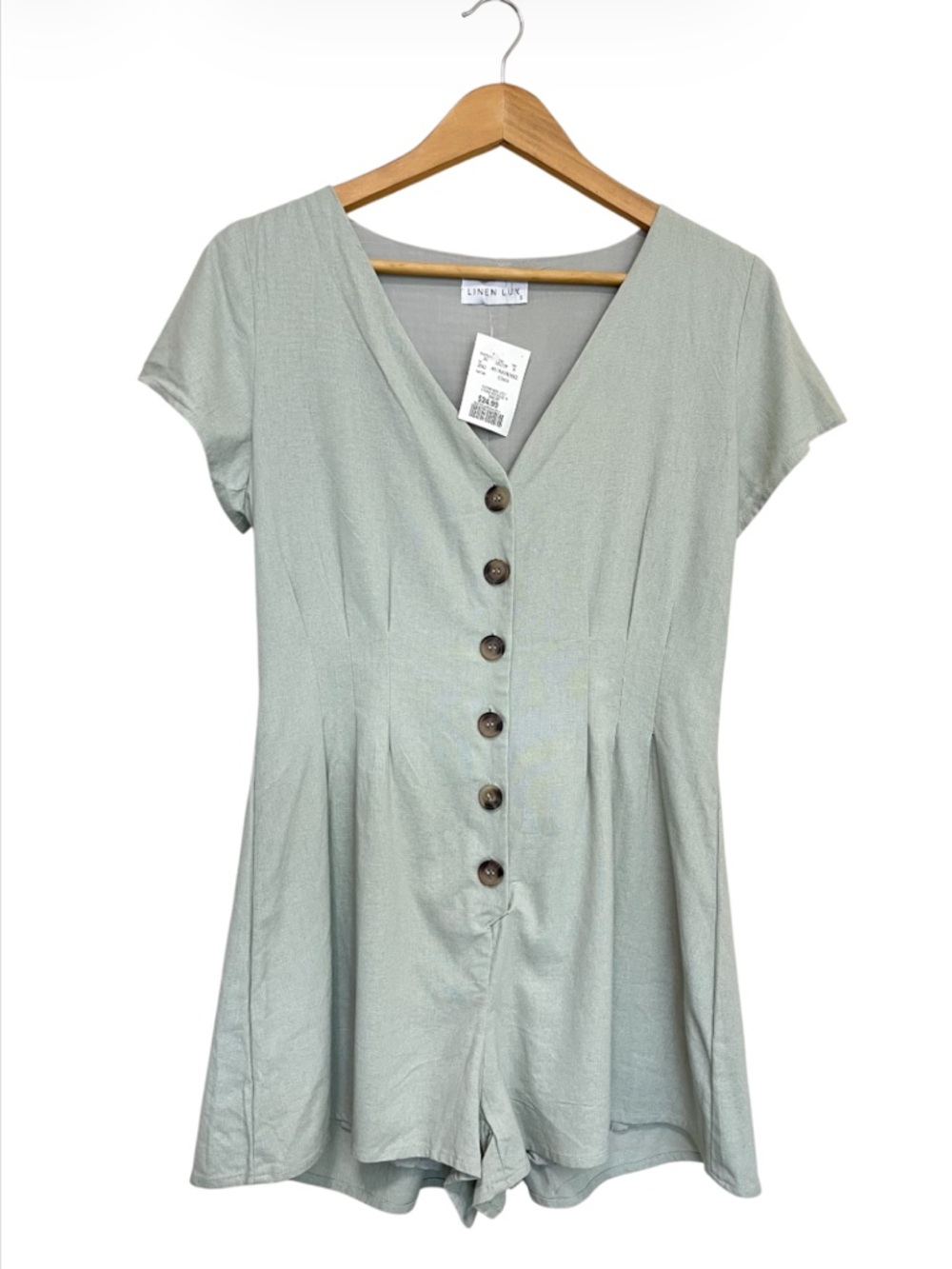 NWT Linen Lux Linen Blend Tailored Romper